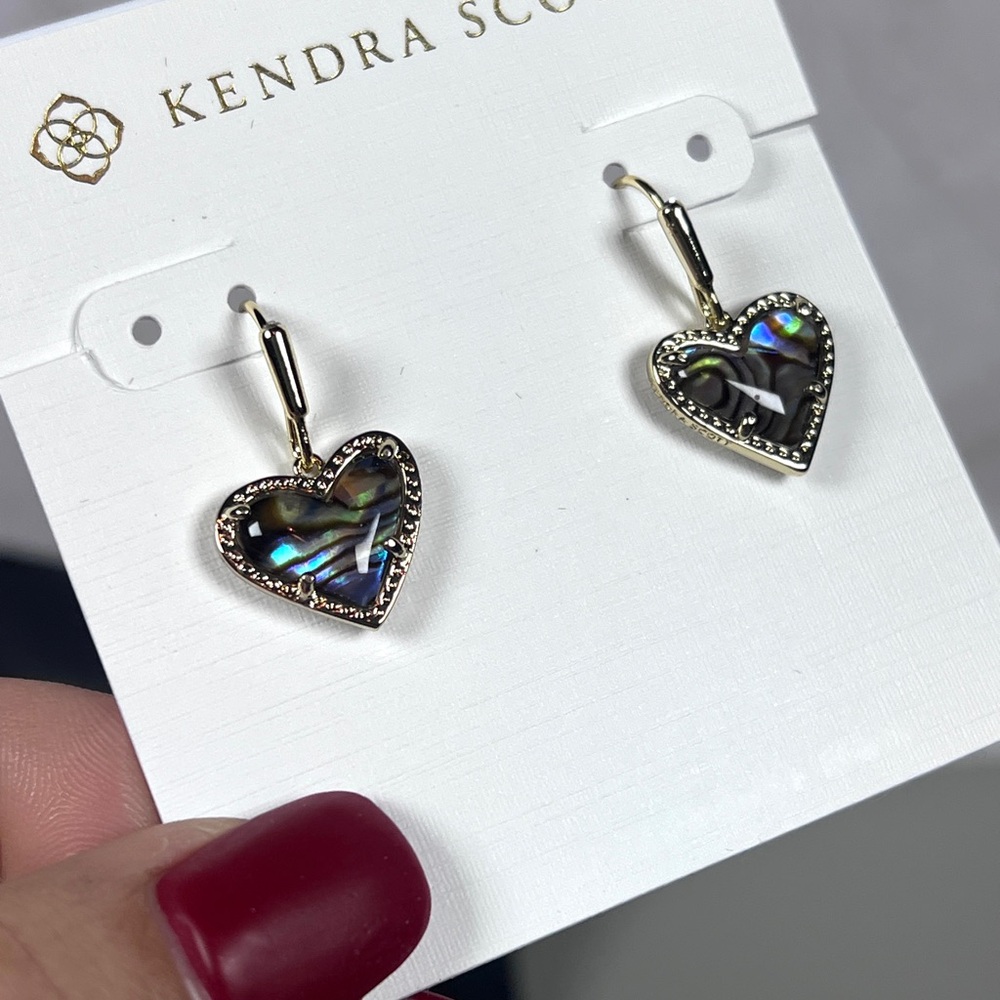 Kendra Scott Heart Earrings with Abalone